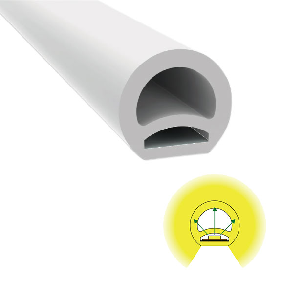 Round Silicone LED Light Diffuser For Neon Light Art 270° Top Emitting Φ22mm Round Silicone LED Light Diffuser For Neon Light Art 270° Top Emitting Φ22mm